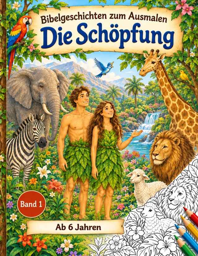 Bibelgeschichten zum Ausmalen: Band 1 - Die Schöpfung - Gott macht die Welt